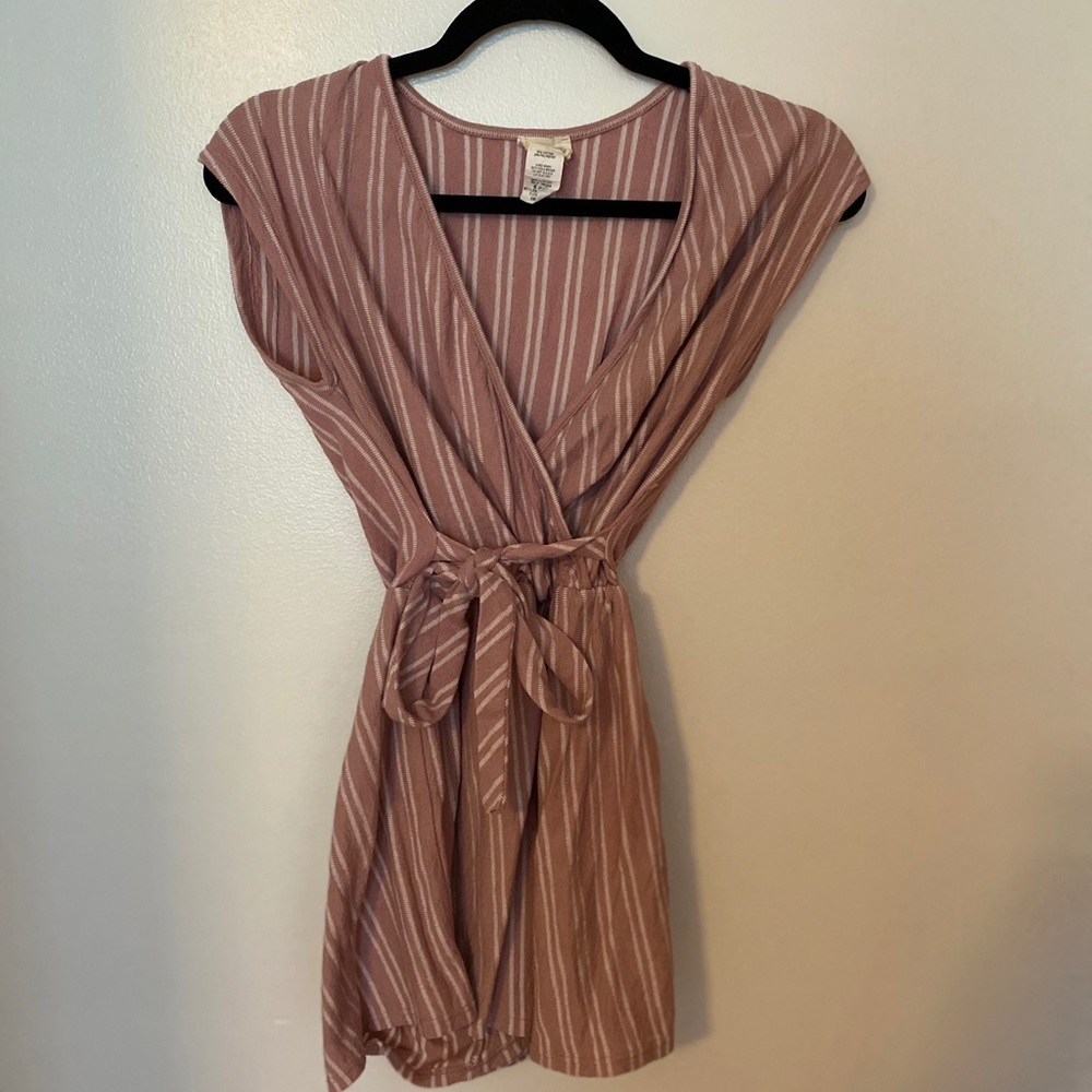 Pink and White Stripped Romper